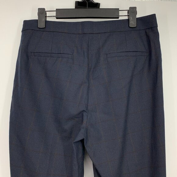 Banana Republic Pants Straight Trouser Plaid Blue Wool Blend NWT - Picture 7 of 9